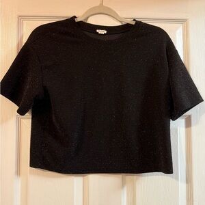 Garage Black Glitter Crop Top